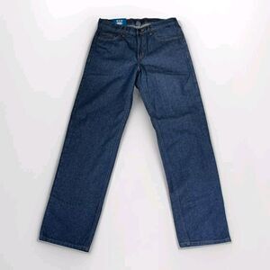 Rugged Wear Jeans Men's 32x34 Blue Straight Leg Dark Wash 100% Cotton Denim New